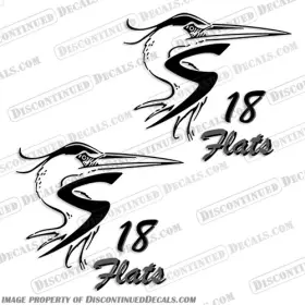 B-shoal-18-f Discontinued Decals Fits Shoalwater 18 Flats Boat - Set Of 2