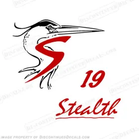B-shoal-st-2c Discontinued Decals Fits Shoalwater 19 Stealth Boat - Red/black