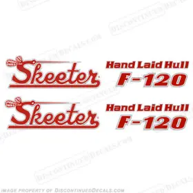 B-sk-f-120-part Discontinued Decals Fits Skeeter F-120 Decal Partial Package - Red/white/silver