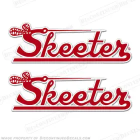 B-sk-r-9.5 Discontinued Decals Fits Skeeter Boat Logo Decal Set Of 2 - Red 9.5 Inch Long
