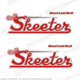 B-sk-sf-115 Discontinued Decals Fits Skeeter Starfire 115 Boat Logo Decal Sf-115 Set Of 2 - Red/white/silver
