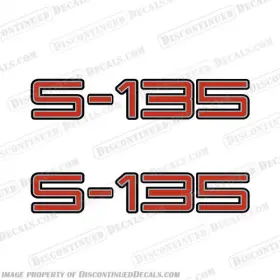 B-skt-s135-srb Discontinued Decals Fits Skeeter S-135 Boat Logo - Silver/red/black Set Of 2