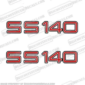 B-skt-ss140 Discontinued Decals Fits Skeeter Ss 140 Boat Logo Red/white/black - Set Of 2