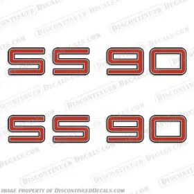 B-skt-ss90-srb Discontinued Decals Fits Skeeter Ss90 Boat Logo - Silver/red/black Set Of 2