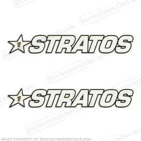 B-str-1-90 Discontinued Decals Fits Stratos 1 Boats Logo Decal Set Of 2 - 1990s Style