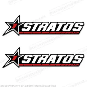 B-str-1-os-2-18 Discontinued Decals Fits Stratos 1 Boats Logo Decal Set Of 2 - Older Style 18.5 Inch Long