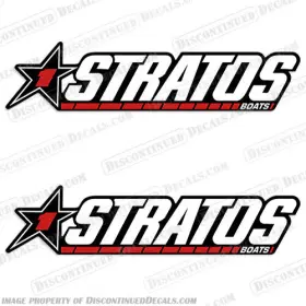 B-str-boat-star-1-24 Discontinued Decals Fits Stratos Boats With Star 1 Set Of 2 Boat - 24 Inch Long