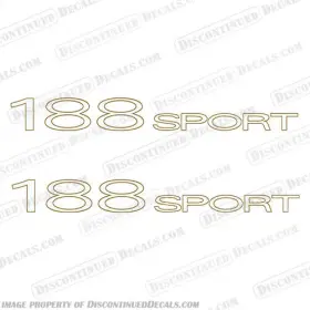 B-tkr-n-188-wg Discontinued Decals Fits Tracker Nitro 188 Sport Boat Set Of 2 - White With Gold Outline