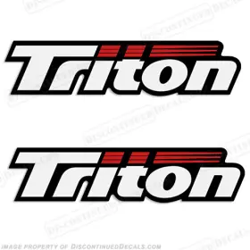 B-tri-2 Discontinued Decals Fits Triton Boat Logo Set Of 2 - Style