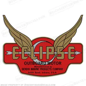 Bend-ecl-37-g Discontinued Decals Fits Bendix Marine Eclipse Outboard Motor Engine Decal - 1937-1940 Gold/silver
