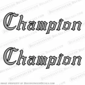Bl-champ-80s Discontinued Decals Fits Champion Boat 1980s Style Logo Set Of 2