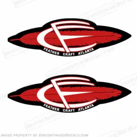 Bl-fc-60-15 Discontinued Decals Fits Feather Craft Boat Late 1960 Style Set Of 2 4.8 Inch High X 15 Long