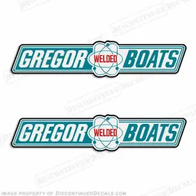 Bl-gregor-1 Discontinued Decals Fits Gregor Boat Set Of 2 - Style 1