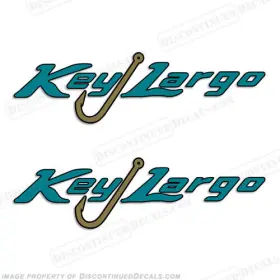 Bl-kl-logo-27 Discontinued Decals Fits Key Largo Logo Boat Set Of 2 7.5 Inch High X 27 Long
