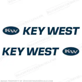 Bl-kw-b-40 Discontinued Decals Fits Key West Boat 2-color Set Of 2 - Blue/silver 4 Inch X 40