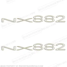 Bl-nx-882-wmso Discontinued Decals Fits Nitro Nx882 Boat Logo Set Of 2 - White With Metallic Silver Outline
