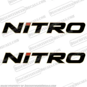 Bl-t-nitro-bg-28 Discontinued Decals Fits Tracker Marine Nitro Boat - Black With Gold Outline 28 Inch Long
