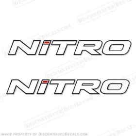 Bl-t-nitro-bw-36 Discontinued Decals Fits Tracker Marine Nitro Boat - White With Black Outline 36 Inch Long