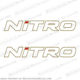 Bl-t-nitro-wg-30 Discontinued Decals Fits Tracker Marine Nitro Boat - White With Gold Outline 30 Inch Long