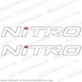 Bl-t-nitro-ws-36 Discontinued Decals Fits Tracker Marine Nitro Boat - White With Silver Outline 36 Inch Long