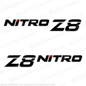 Bl-t-nitro-z8 Discontinued Decals Fits Tracker Marine Nitro Z8 Boat - Black With Red Accent