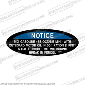 Bs-gas-mix-4.5 Discontinued Decals Fits Warning Decal - Notice Mix Gasoline 4 Inch Wide X 1.5 Tall