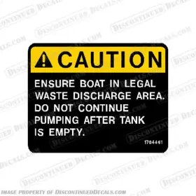 Bs-warn-ensr-1704461 Discontinued Decals Fits Warning /caution Decal - Inch Ensure Boat In Legal... 1704461