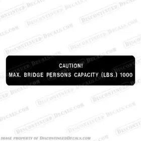 Bs-warn-max-brdg-1000-6 Discontinued Decals Fits Warning/caution Decal - Max Bridge Person Capacity Lbs. 1000 2.25 Inch X 6
