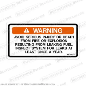 Bs-warn-nw201-03 Discontinued Decals Fits Warning Fire / Explosion Label Decal - Nw201-03