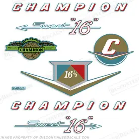Ch-swt-16 Discontinued Decals Fits Champion Sweet 16 Outboard Motor Engine