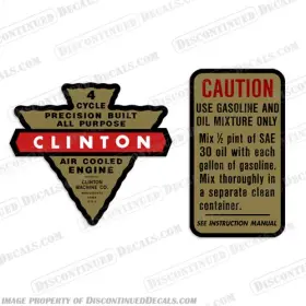Cl-cltn-4-cycl Discontinued Decals Fits Clinton 4 Cycle Engine And Caution Label Decal Set