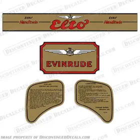 E-1.8-36-41-h Discontinued Decals Fits Evinrude 1936-1941 1.8hp Elto Handitwin Decal Kit