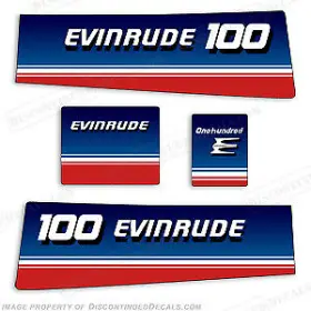 E-100-80 Discontinued Decals Fits Evinrude 1980 100hp Decal Kit
