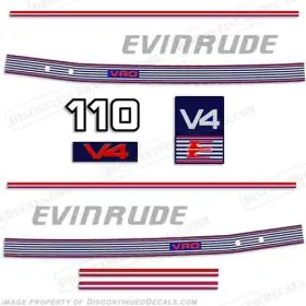 E-110-89 Discontinued Decals 1989 - 1991 Evinrude 110hp Outboard Motor Decal Kit Engine 110