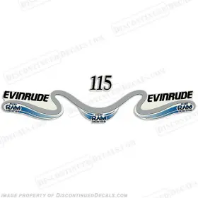 E-115-b Discontinued Decals Fits Evinrude 115 Decal Kit - Blue