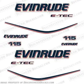 E-115-etec-wht Discontinued Decals Fits Evinrude 115hp E-tec Decal Kit - 2004 2008