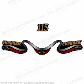 E-115-r Discontinued Decals Fits Evinrude 115 Decal Kit - Red