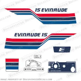 E-15-77 Discontinued Decals Fits 1977 Evinrude 15hp Decal Kit