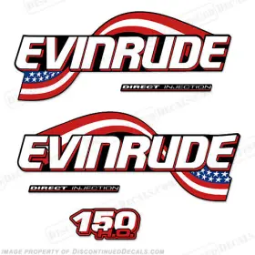 E-150-ho Discontinued Decals Fits Evinrude 150hp Ho Flag Series