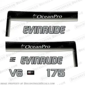 E-175-cst-sb Discontinued Decals Fits Evinrude 175hp Ocean Pro - Custom Silver/black