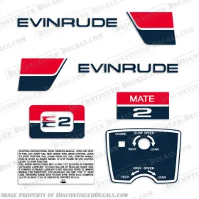 E-2-74 Discontinued Decals Fits Evinrude 1974 2hp