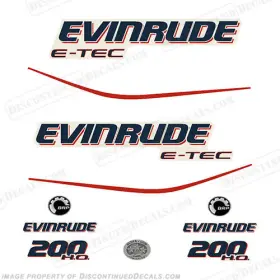 E-200-ho-etec Discontinued Decals Fits Evinrude 200hp E-tec High Output Decal Kit
