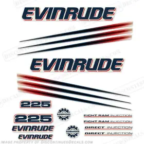 E-225-bom Discontinued Decals Fits Evinrude 225hp Bombardier 2002 - 2006
