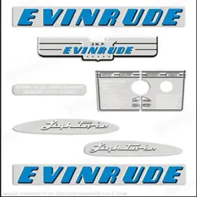 E-3-51-lw Discontinued Decals Fits Evinrude 1951 1952 1953 1954 3hp Outboard Motor Engine Decal Kit - Lightwin