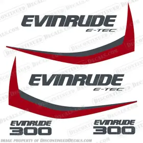 E-300-etec-g1 Discontinued Decals Fits Evinrude 300hp G1 E-tec Decal Kit Red - 2014-2016
