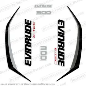 E-300-etec-g2-bdg Discontinued Decals Fits Evinrude 300hp G2 E-tec Decal Kit Black/dark Grey - 2014-2016