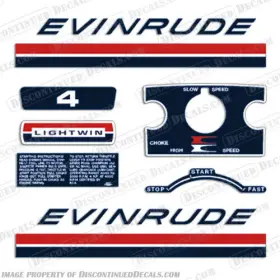 E-4-69-lw Discontinued Decals Fits Evinrude 1969 4hp Decal Kit - Lightwin