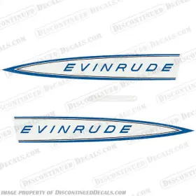 E-40-64-blue Discontinued Decals Fits Evinrude 1964 40hp Decal Kit - Blue Style