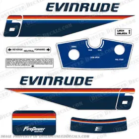 E-6-78 Discontinued Decals Fits Evinrude 1978 6hp Decal Kit