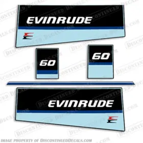 E-60-84 Discontinued Decals Fits Evinrude 1984 60hp Decal Kit